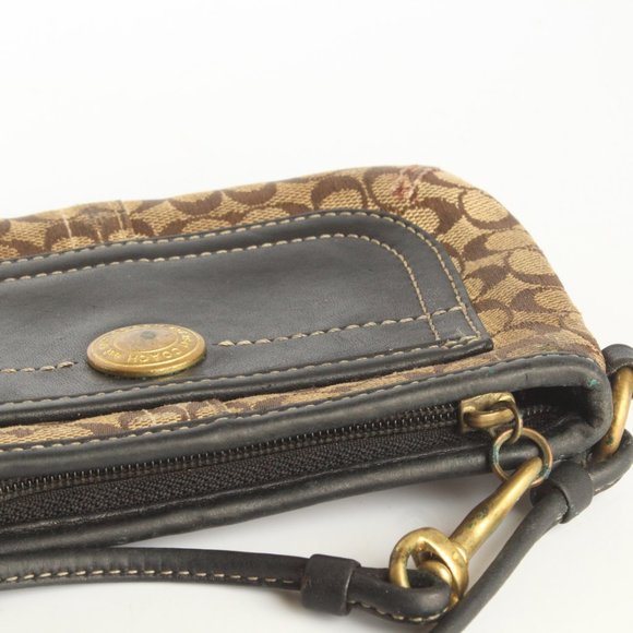 Coach Signature Wristlet Slim Clutch Bag Vintage 90s - Picture 8 of 8